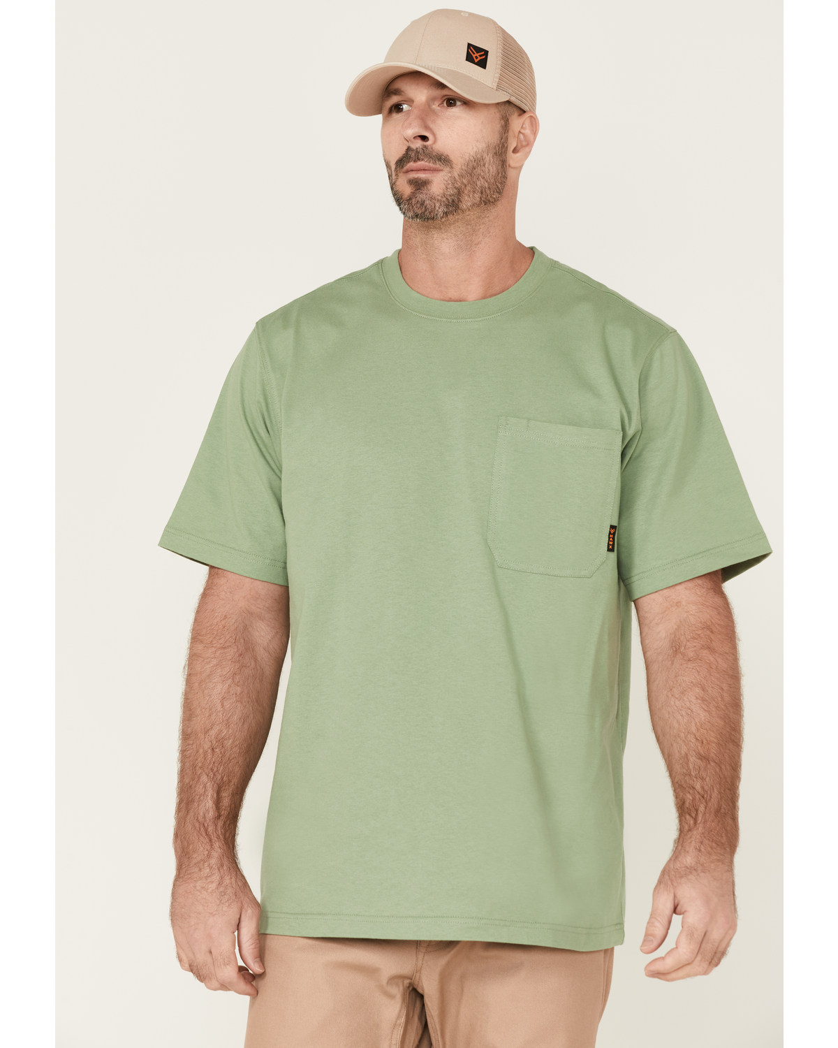 Hawx Men's Solid Loden Force Heavyweight Short Sleeve Work Pocket T-Shirt