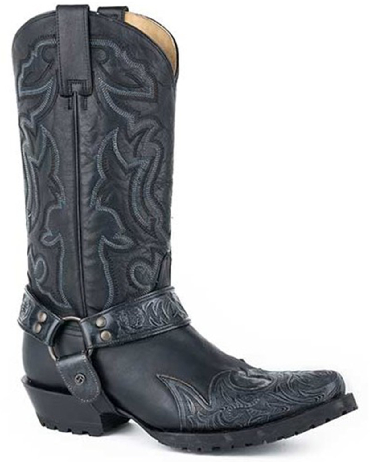 Stetson Men's Outlaw Sciver Biker Tooled Performance Western Boots - Snip Toe