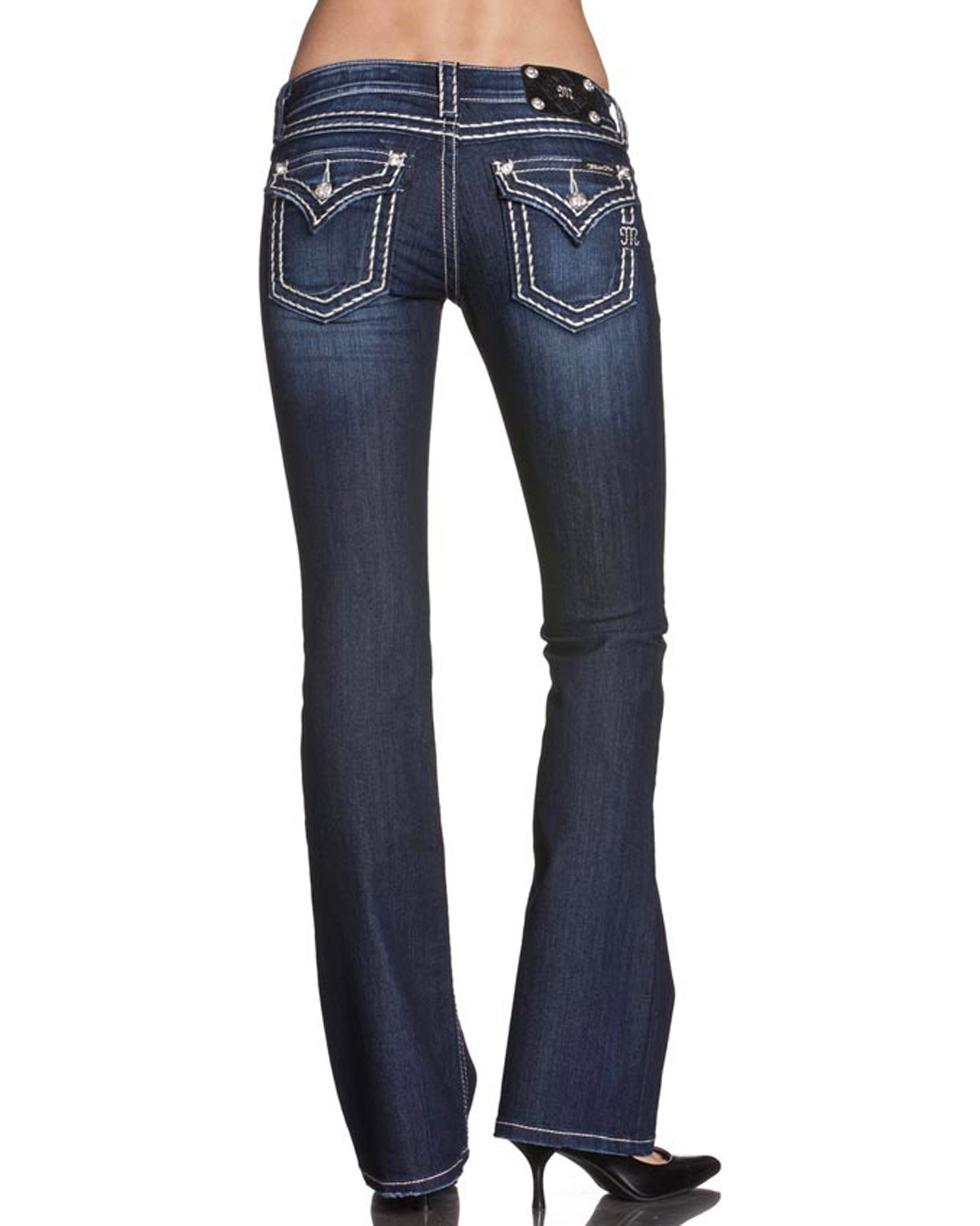 Miss Me Women's Piped Icing Saddle Stitched Jeans - Boot Cut