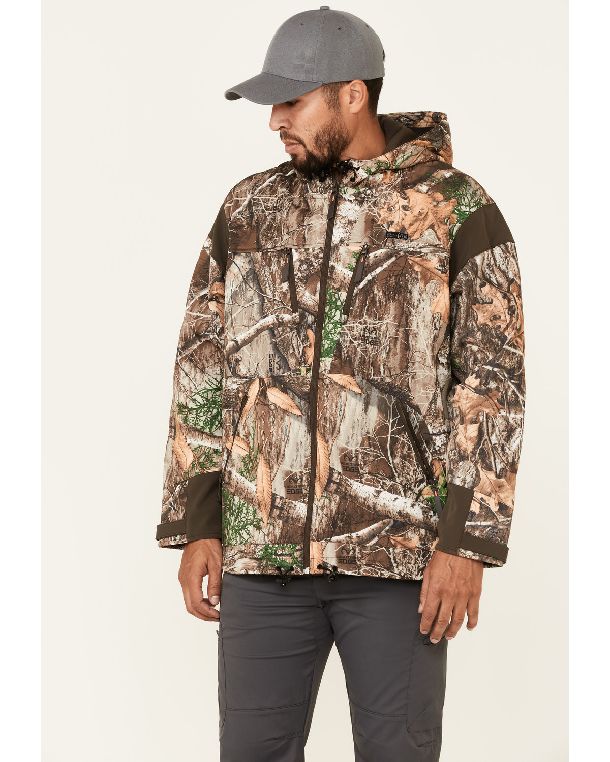 ATG by Wrangler Men's All-Terrain Camo Zip-Front Hooded Softshell Jacket