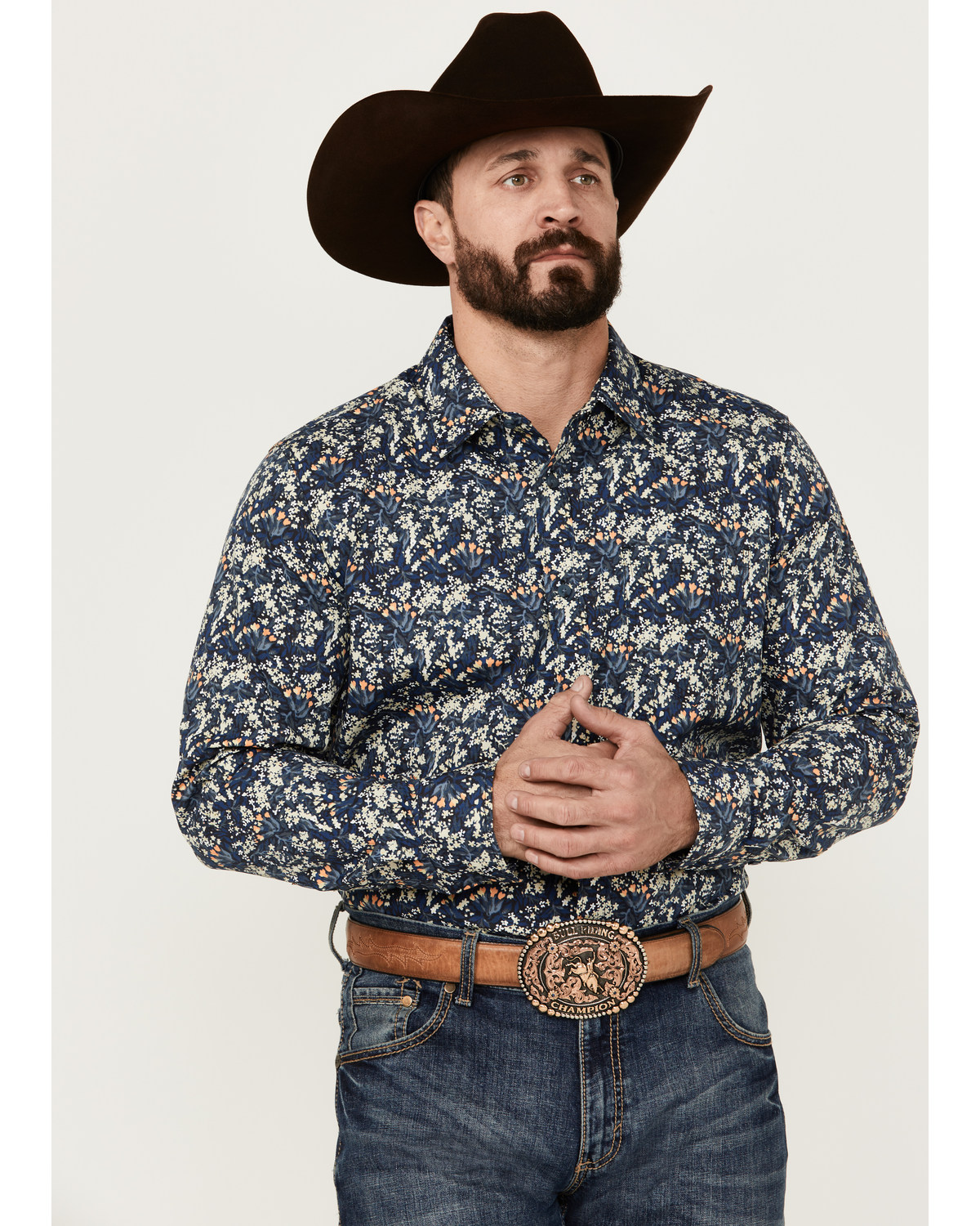Gibson Trading Co Men's Shin Dig Floral Print Long Sleeve Button-Down Western Shirt
