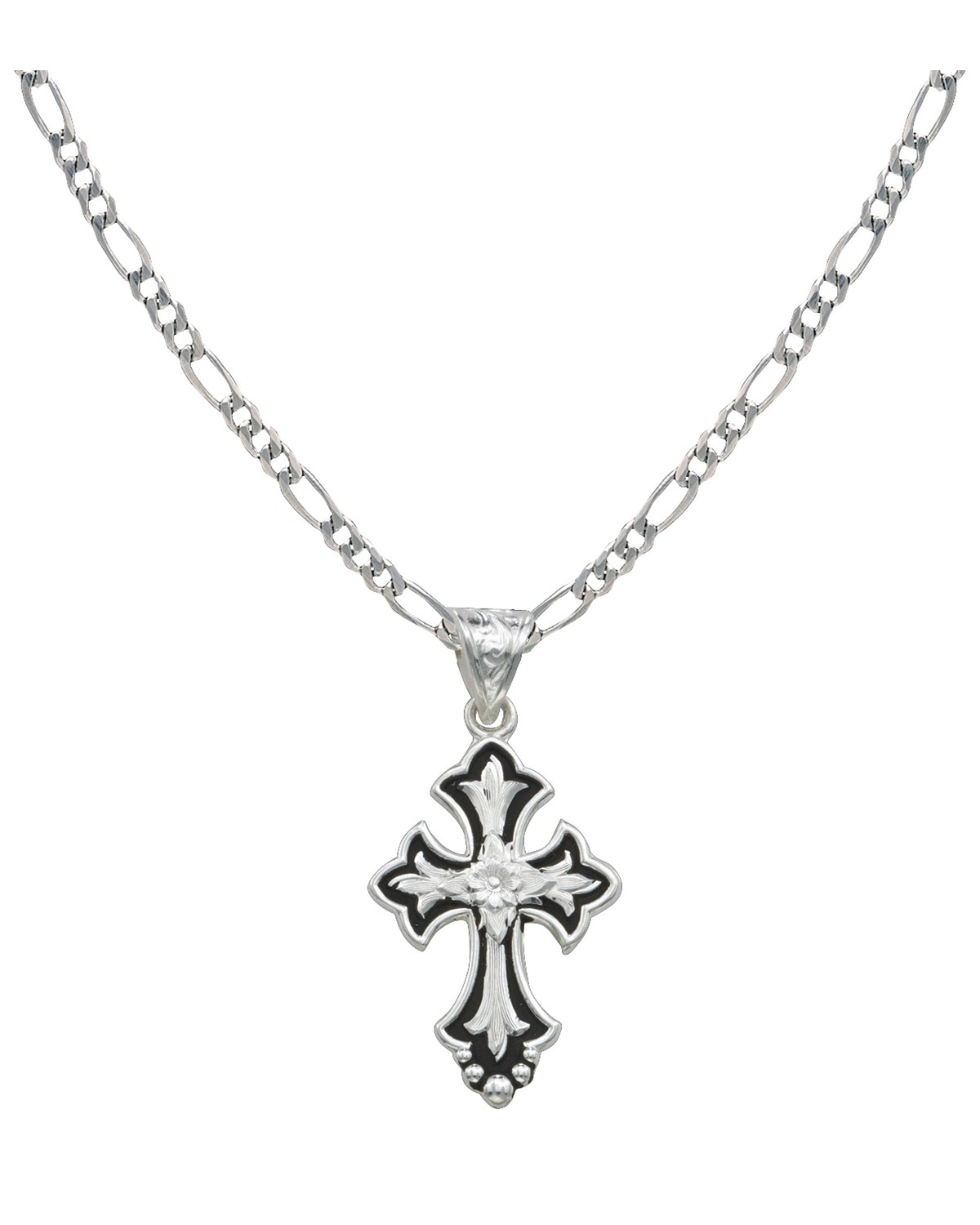 Montana Silversmiths Silver and Black Cross Necklace