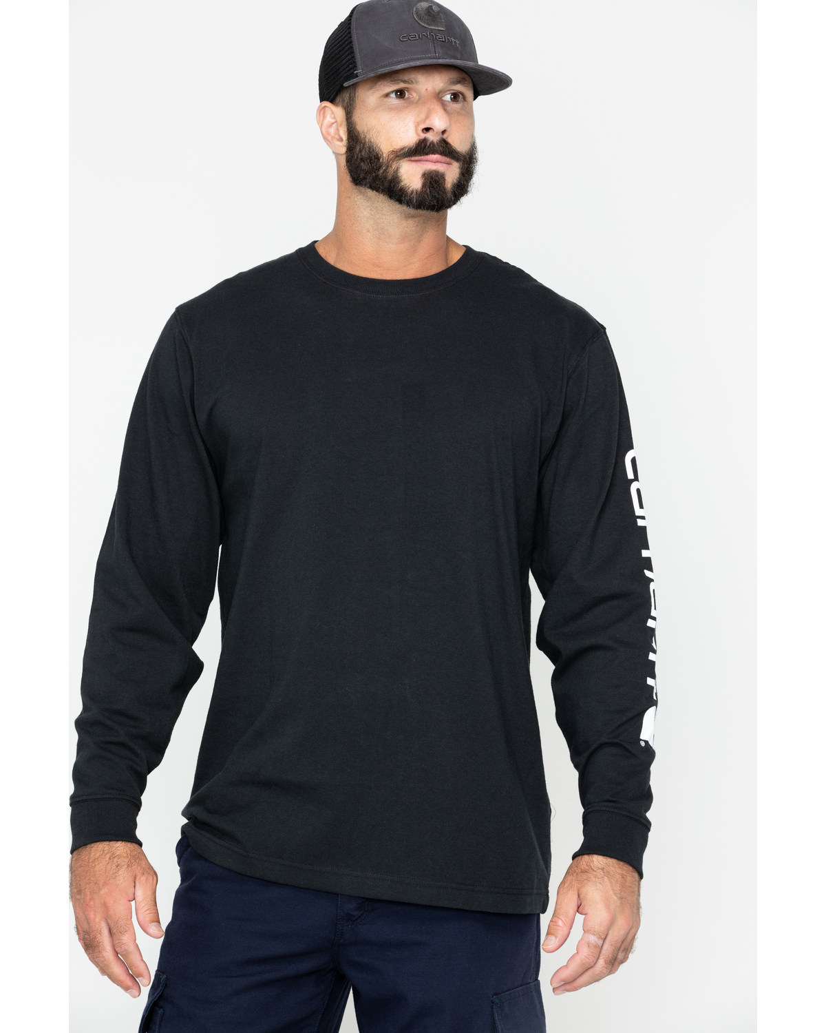 Carhartt Men's Loose Fit Heavyweight Long Sleeve Logo Graphic Work T-Shirt - Big & Tall