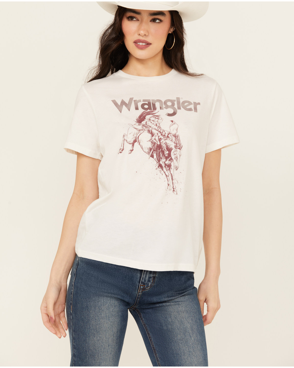 Wrangler Women's Bucking Bronco Logo Short Sleeve Graphic Tee