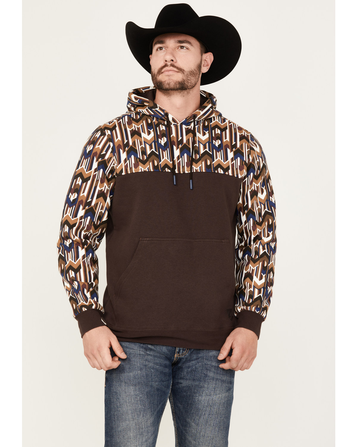 RANK 45® Men's Blatic Southwestern Print Hooded Sweatshirt
