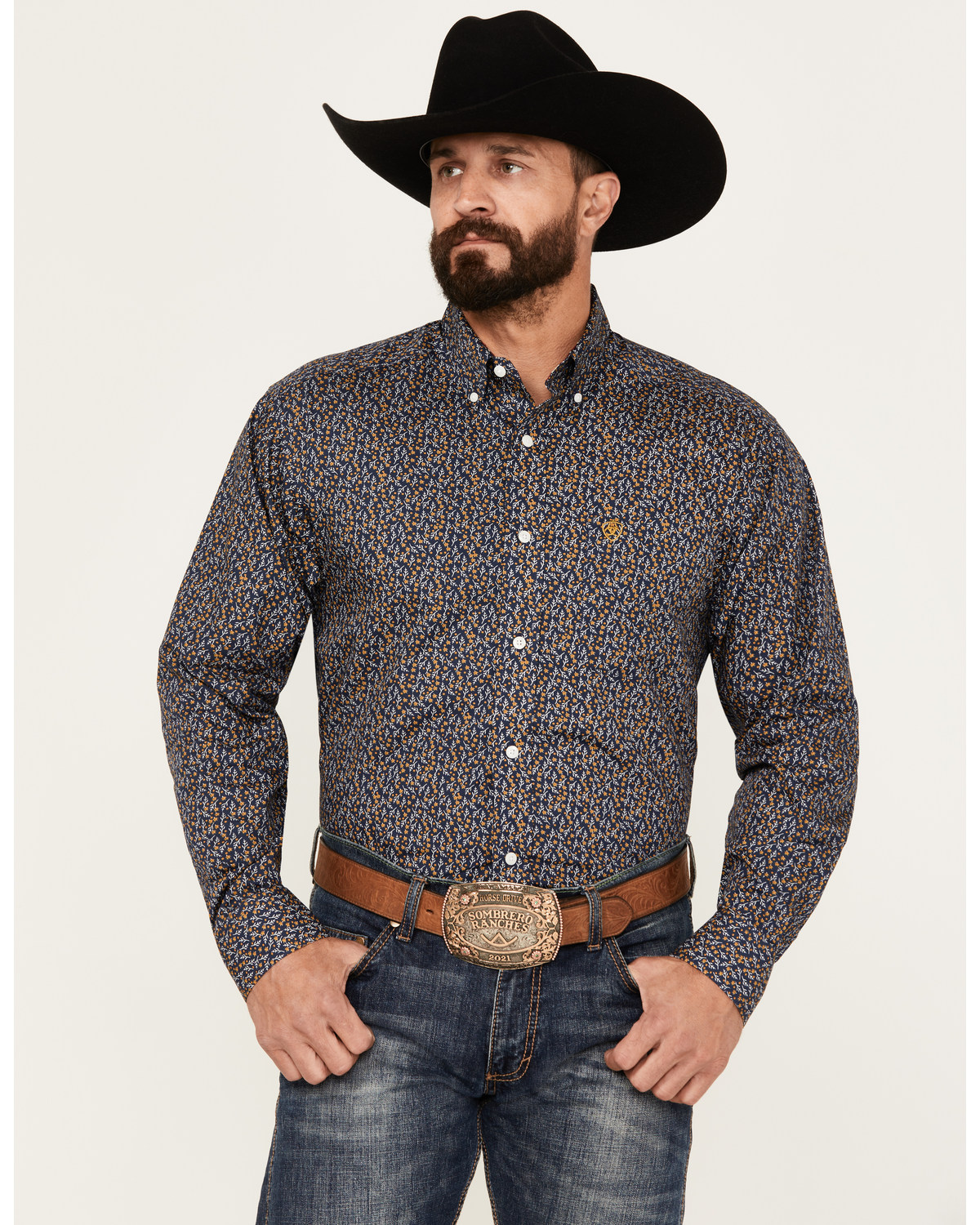 Ariat Men's Kolson Print Long Sleeve Button-Down Western Shirt