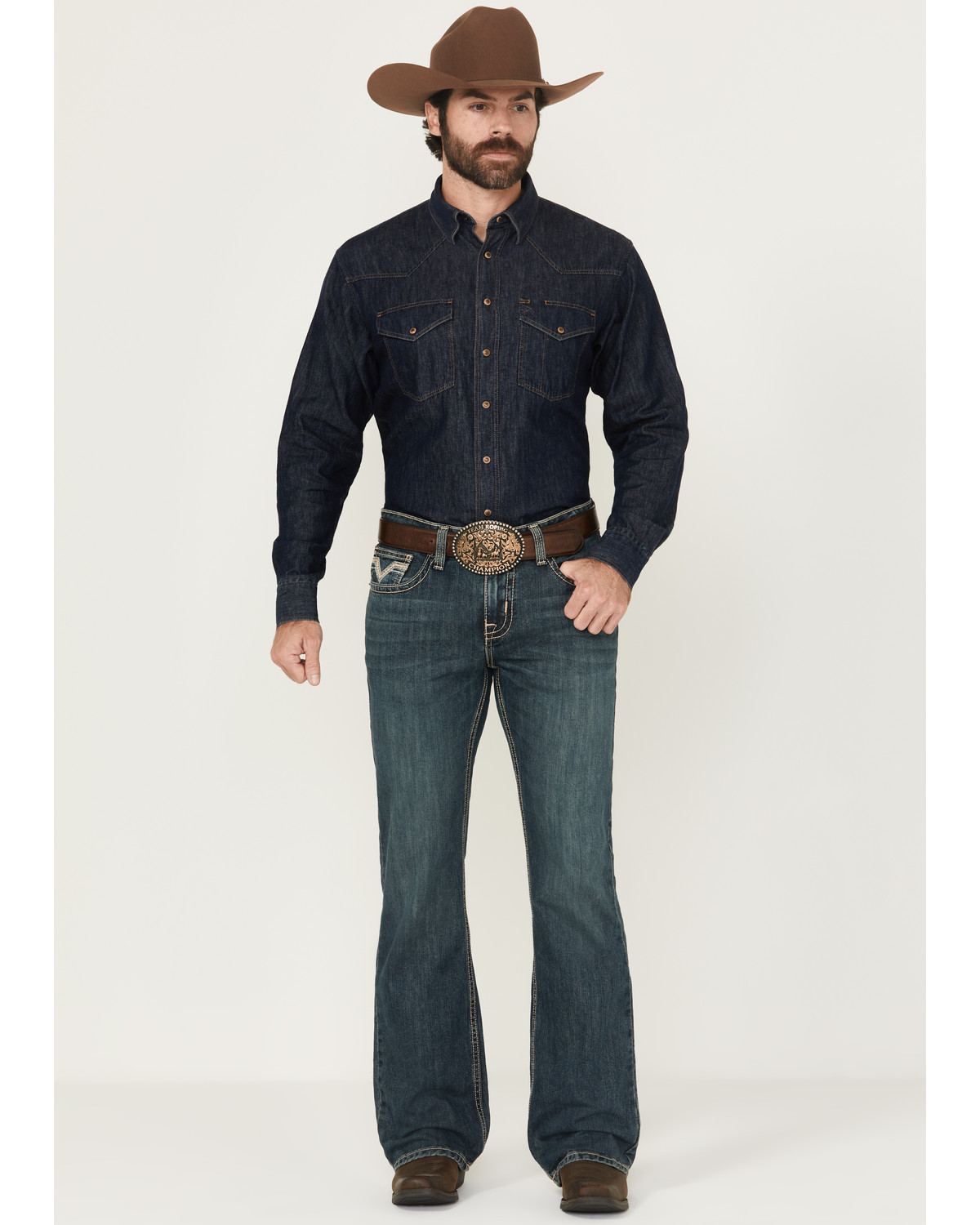 Rock & Roll Denim Men's Pistol Medium Wash Bootcut Rigid Jeans