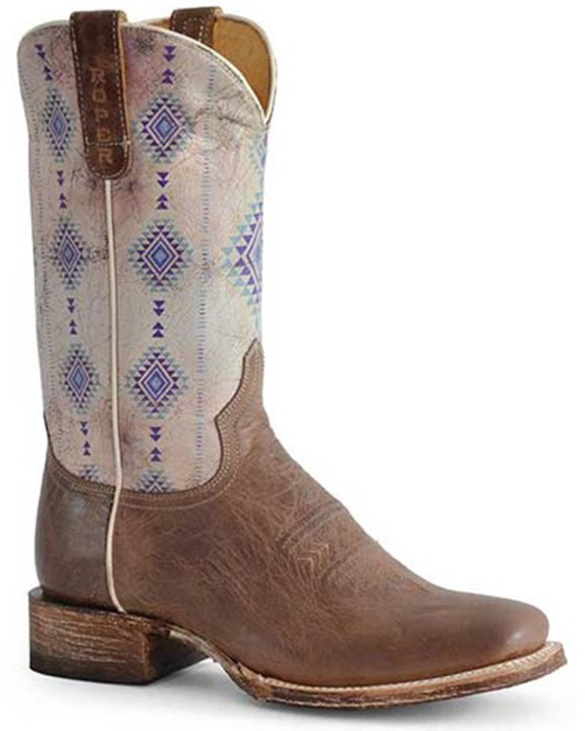 Roper Women's AZ Southwestern Western Boots - Square Toe