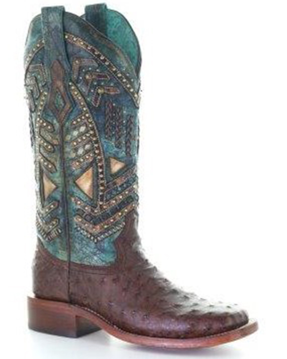 Corral Women's Exotic Full Quill Ostrich Western Boots - Broad Square Toe