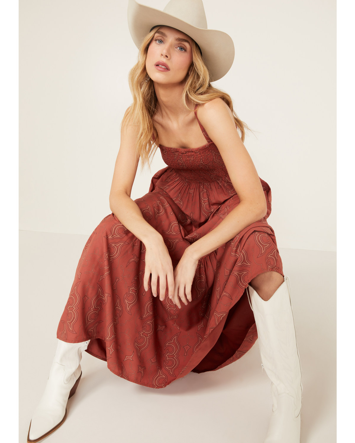 Wrangler Women's Western Print Sleeveless Maxi Dress