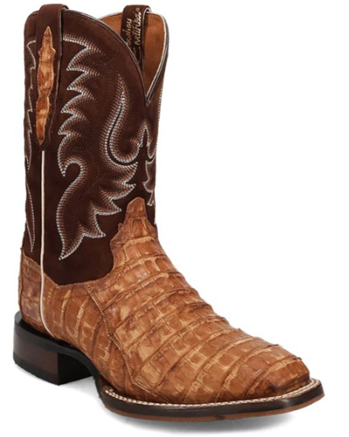 Dan Post Leon Exotic Caiman Western Boots - Broad Square Toe