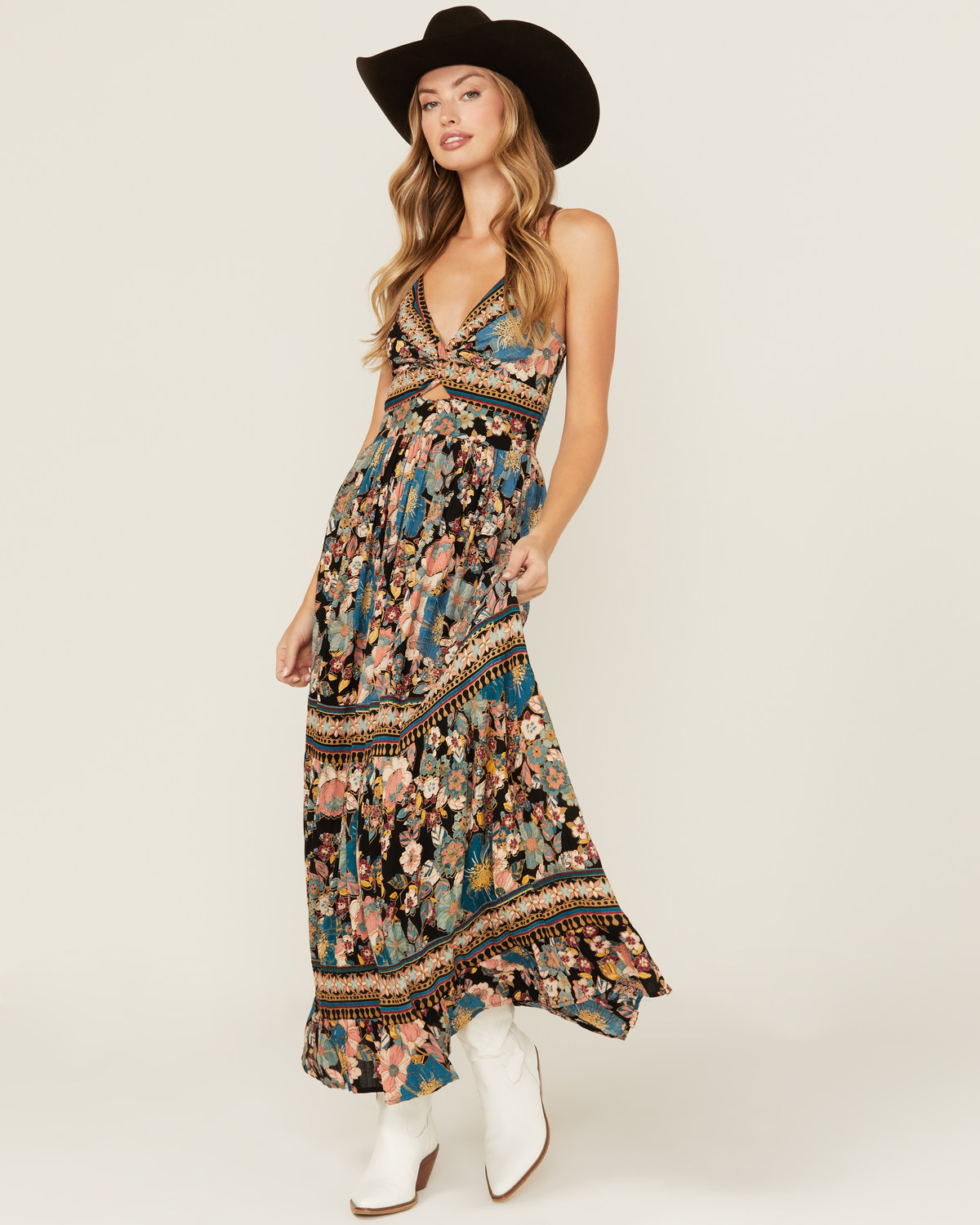 Angie Women's Floral Print Maxi Dress