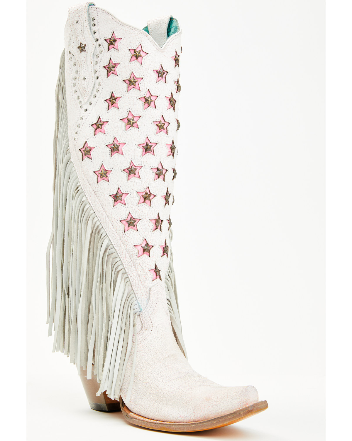 Corral Women's Star Inlay Fringe Tall Western Boots - Snip Toe