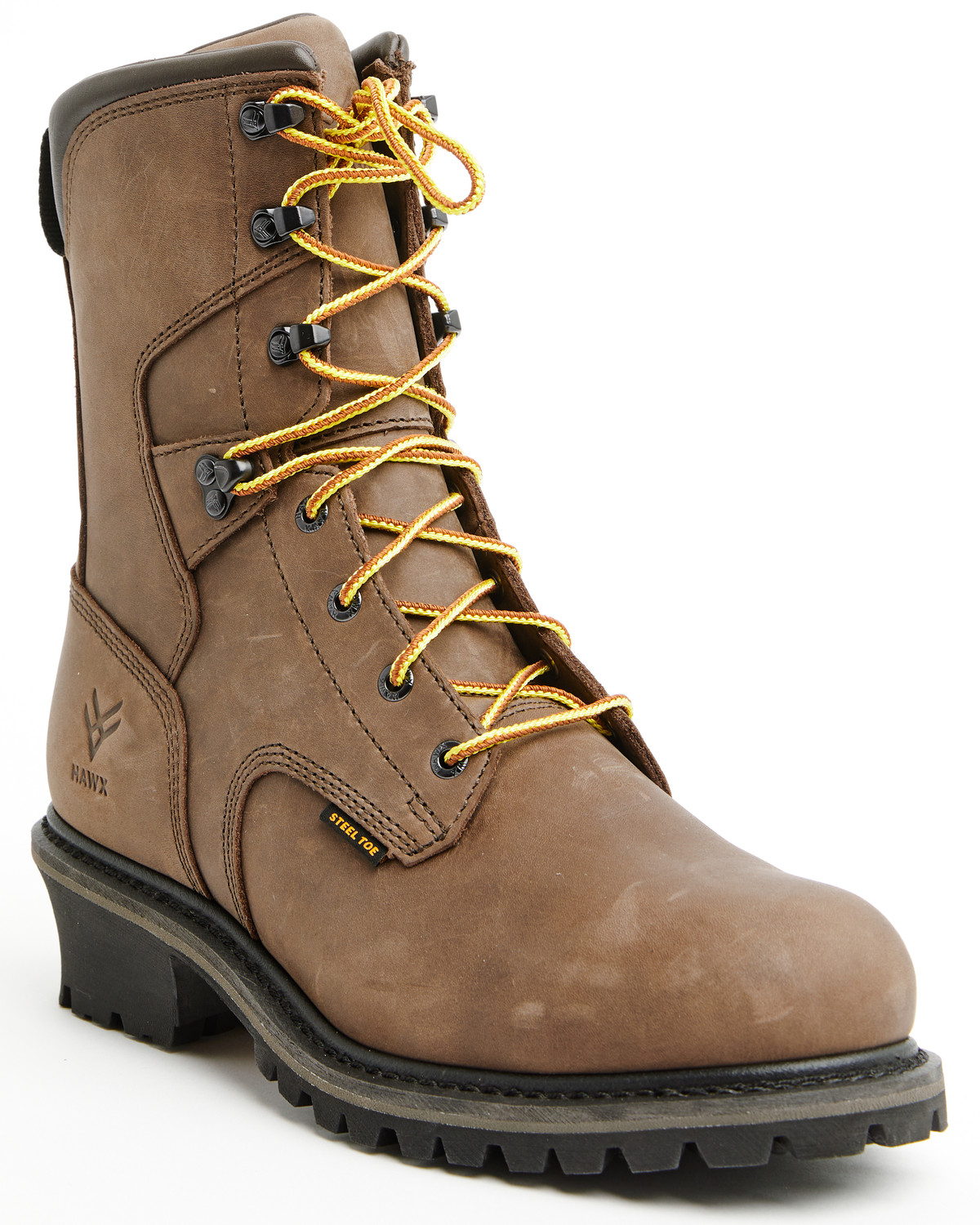 Hawx Men's 8" Logger Lace-Up Waterproof Work Boot - Steel Toe
