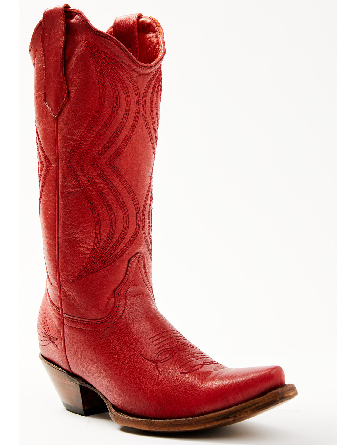Cowboy Women's It's All Red To Me Leather Western Boot Snip