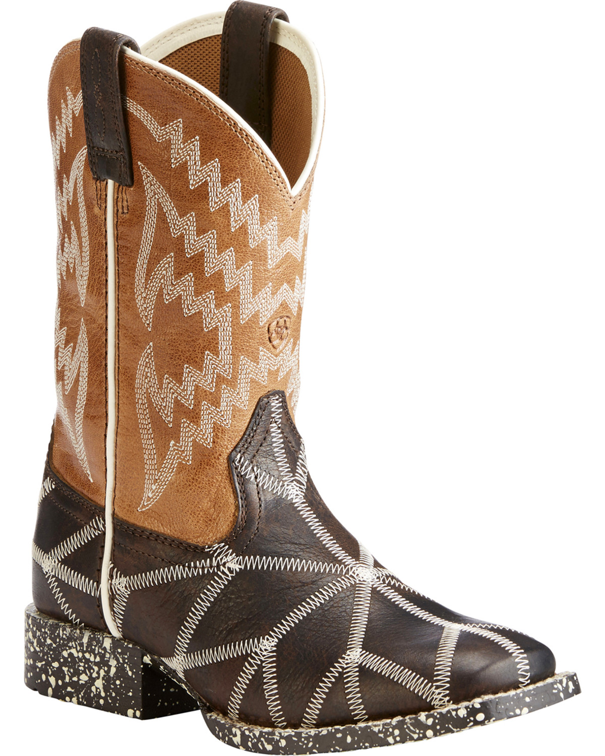 Ariat Boys Brown Phantom Tycoon Western Boots Square Toe Boot