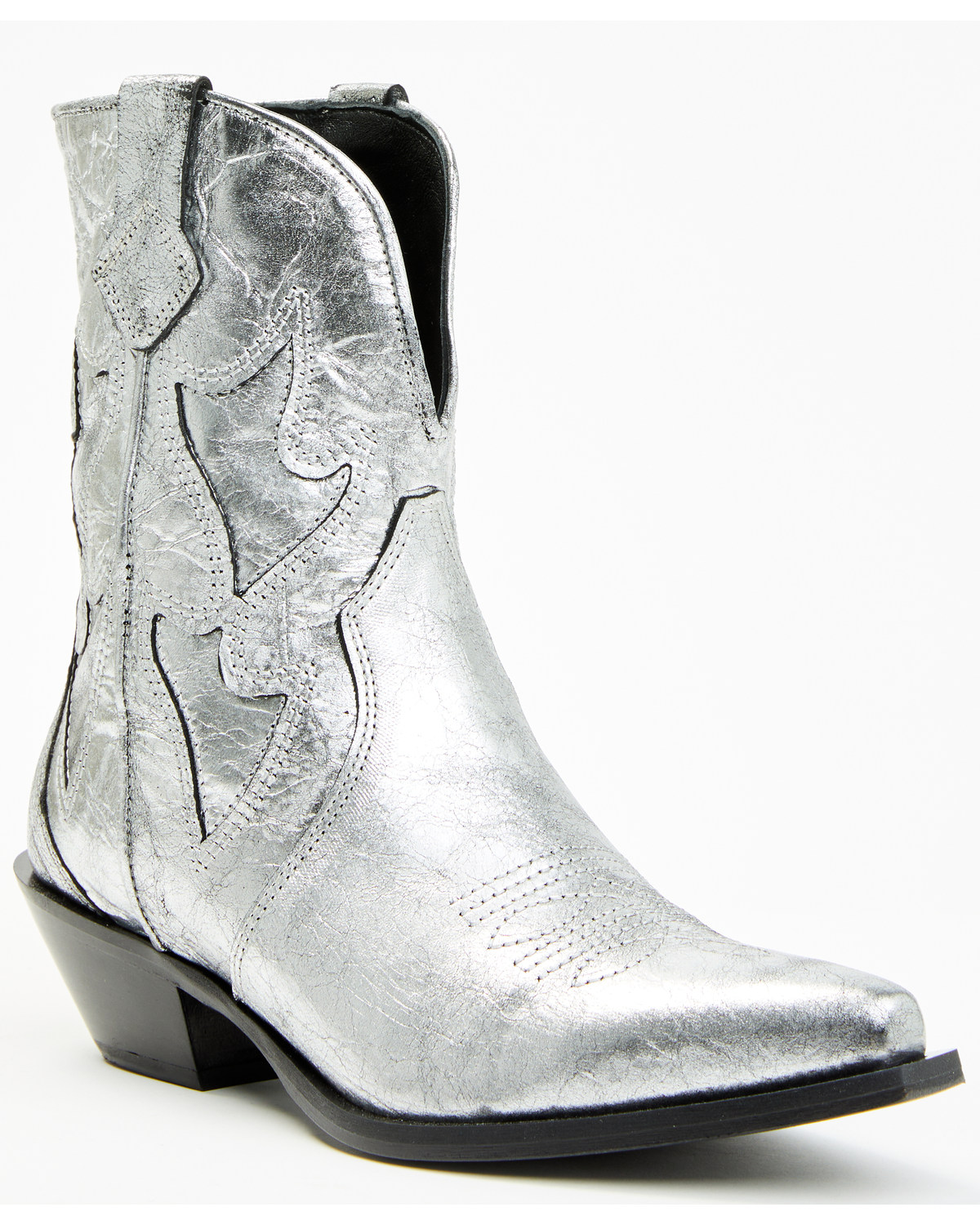 Free People Women's Way Out West Metallic Western Boots - Snip Toe