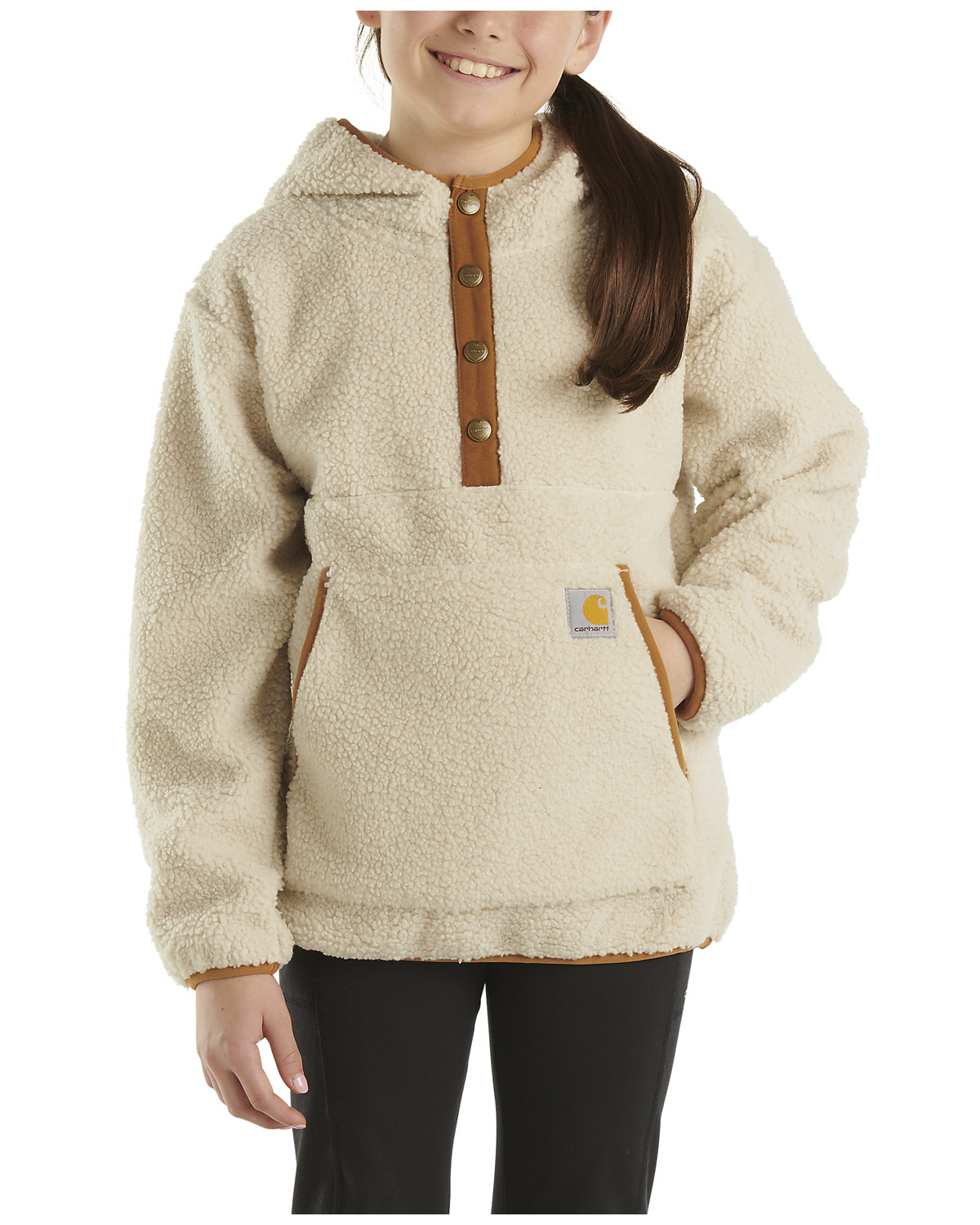 Carhartt Little Girls' 1/4 Snap Fleece Sweatshirt