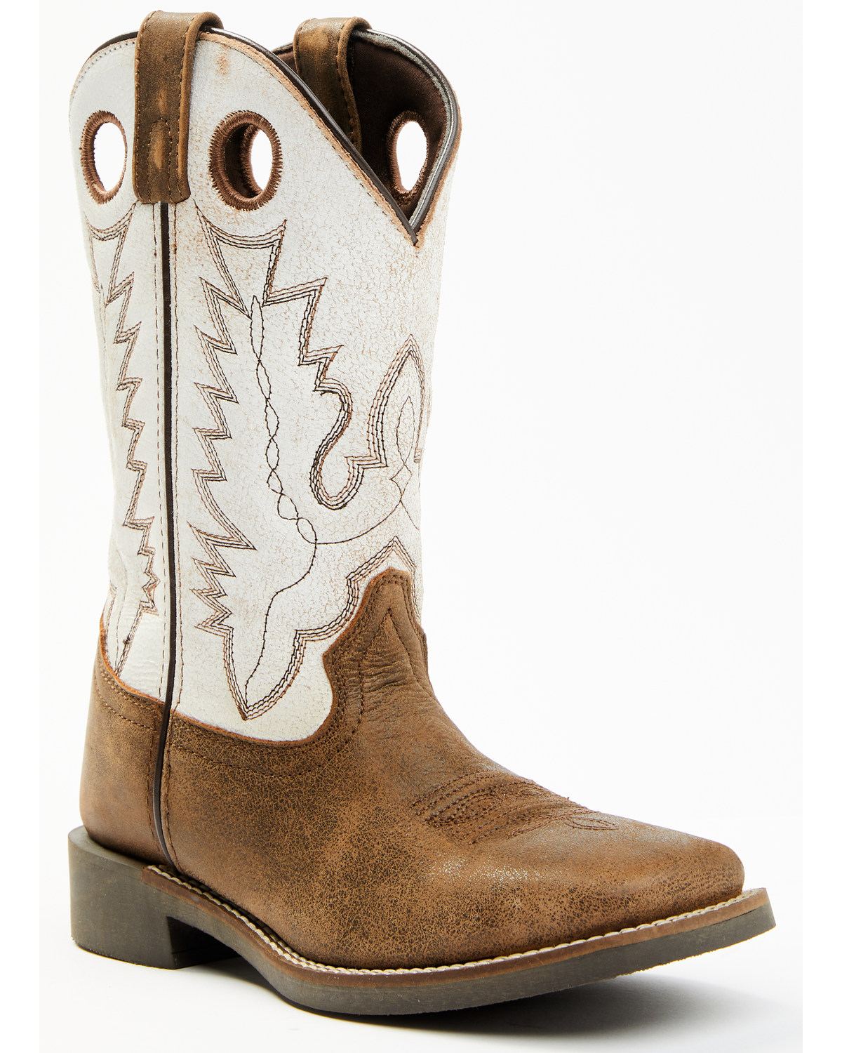 Cody James Boys' Pull On Leather Western Boots - Broad Square Toe