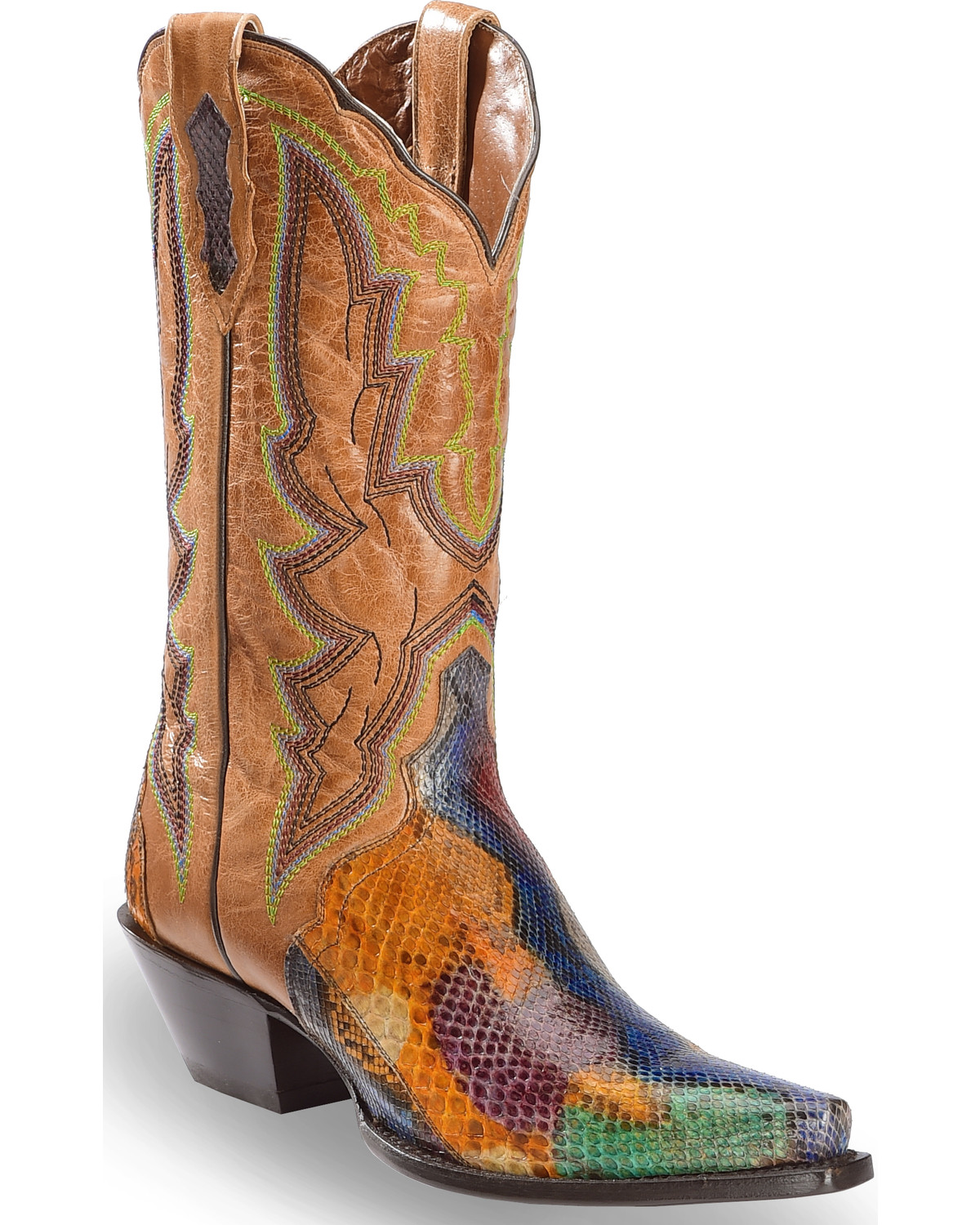 Dan Post Women S Painted Belly Python Triad Cowgirl Boots Snip