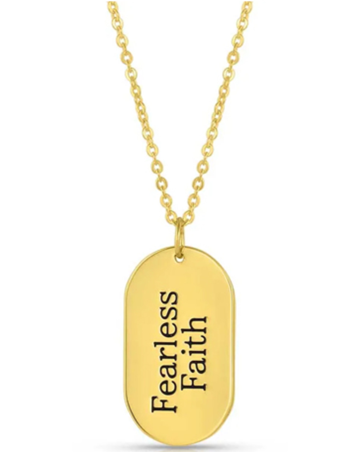 Montana Silversmiths Women's Fearless Faith Rounded Dog Tag Necklace