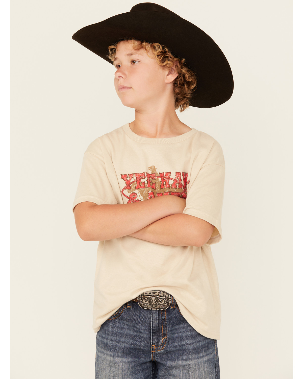 Kerusso Boys' Yee Haw & Amen Short Sleeve Graphic Tee
