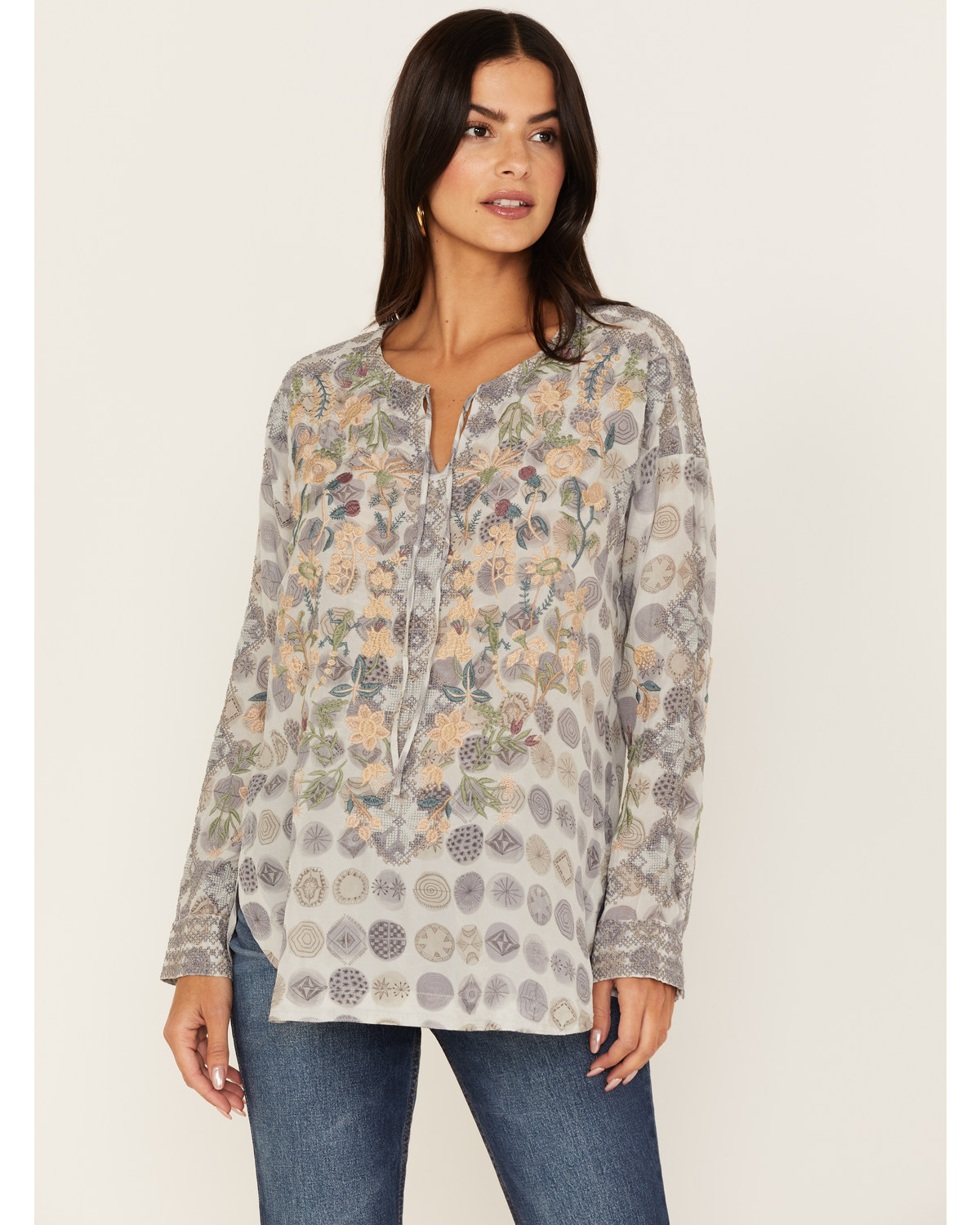 Johnny Was Women's Lakeside Darlyn Embroidered Blouse