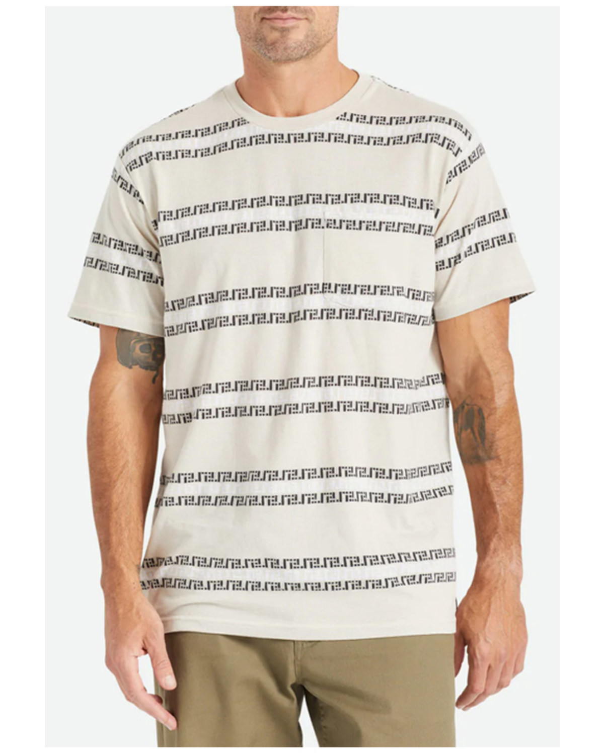 Brixton Men's Hilt Stripe Print Pocket Graphic T-Shirt