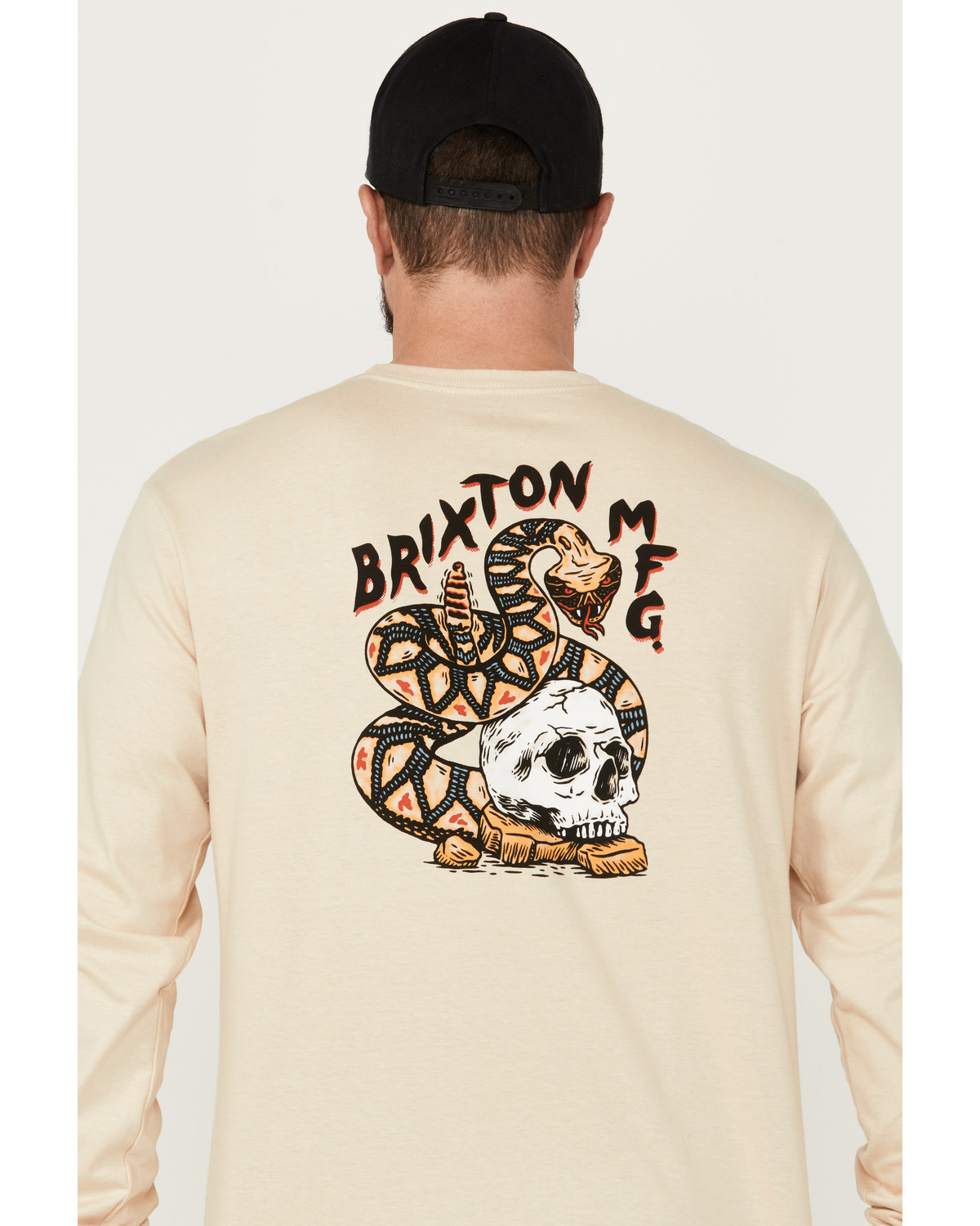Brixton Men's Trailmoor Snake And Skull Graphic Print Long Sleeve Shirt