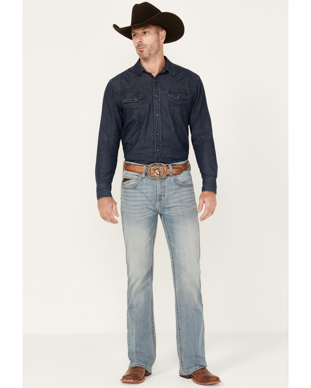 Mens slim fit bootcut jeans stretch hot sale