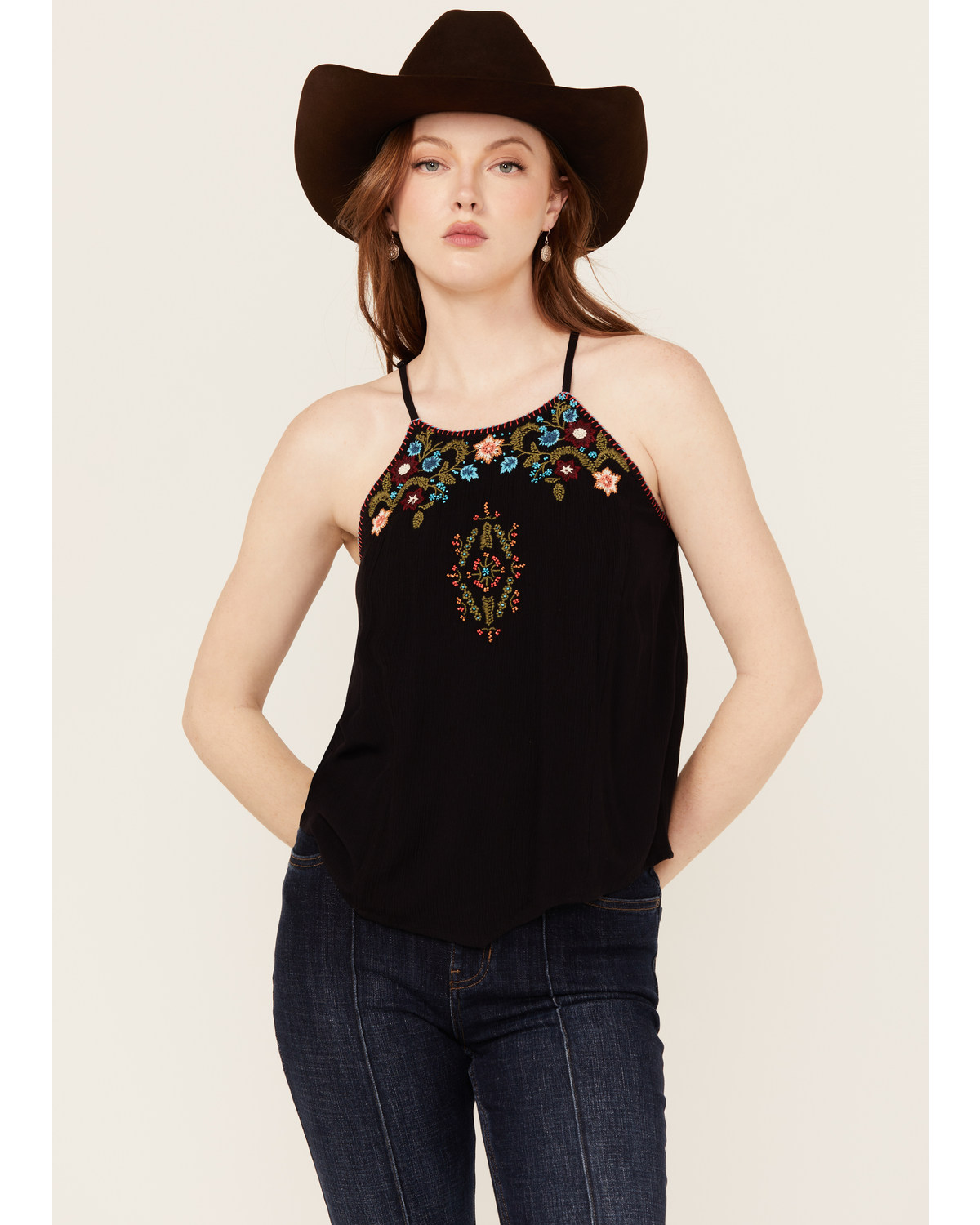 Idyllwind Women's Surrey Embroidered And Beaded Halter Top
