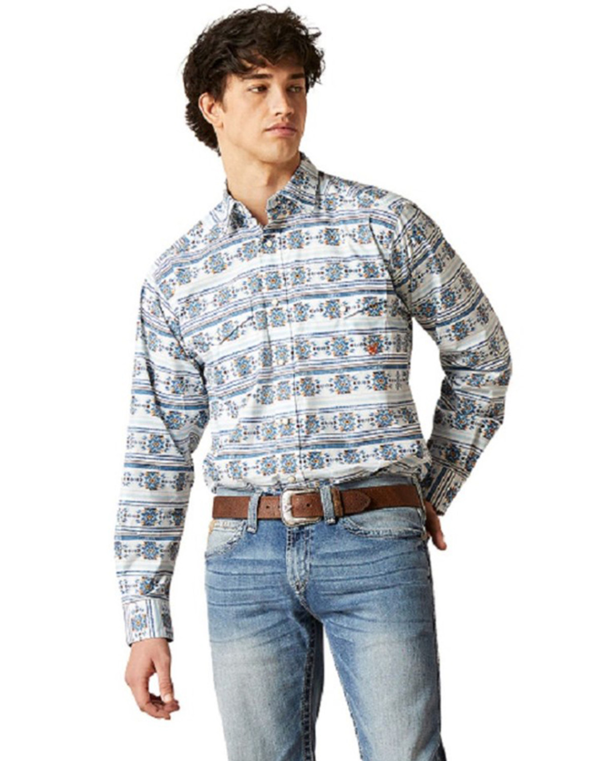 Ariat Men's Garith Southwestern Striped Long Sleeve Snap Western Shirt