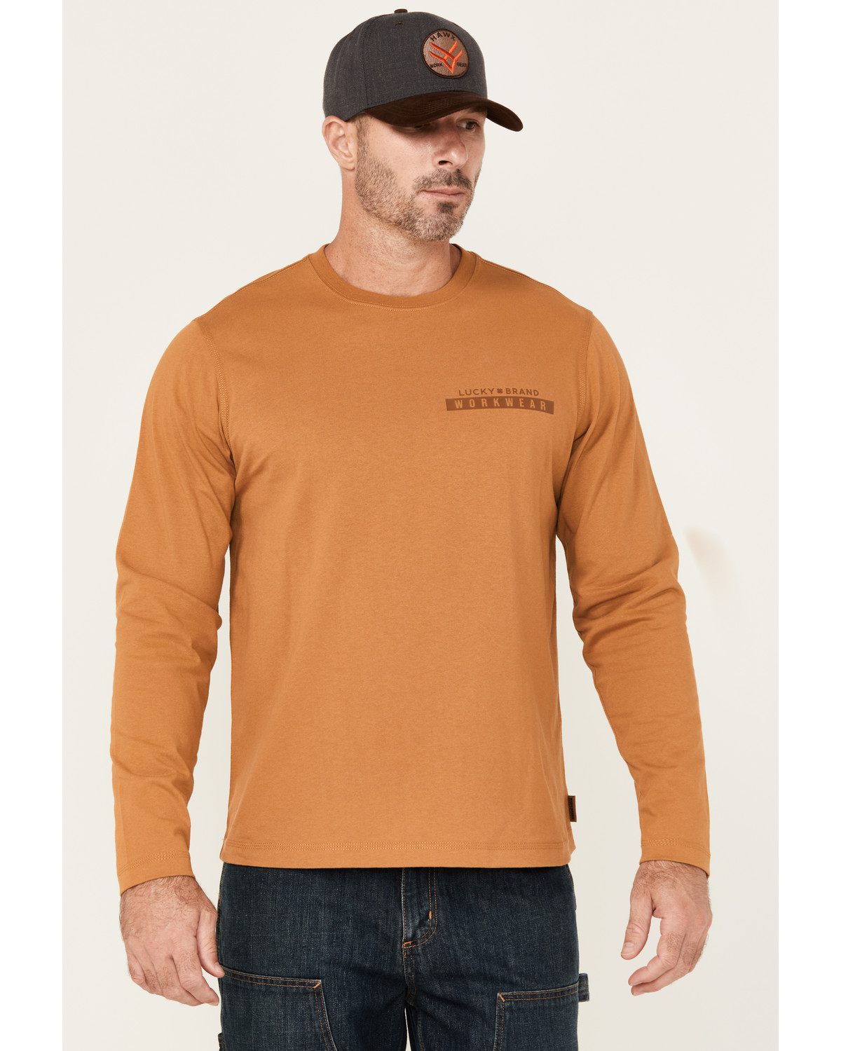 Lucky Brand Workwear Men's Solid Core Logo Long Sleeve Work Shirt