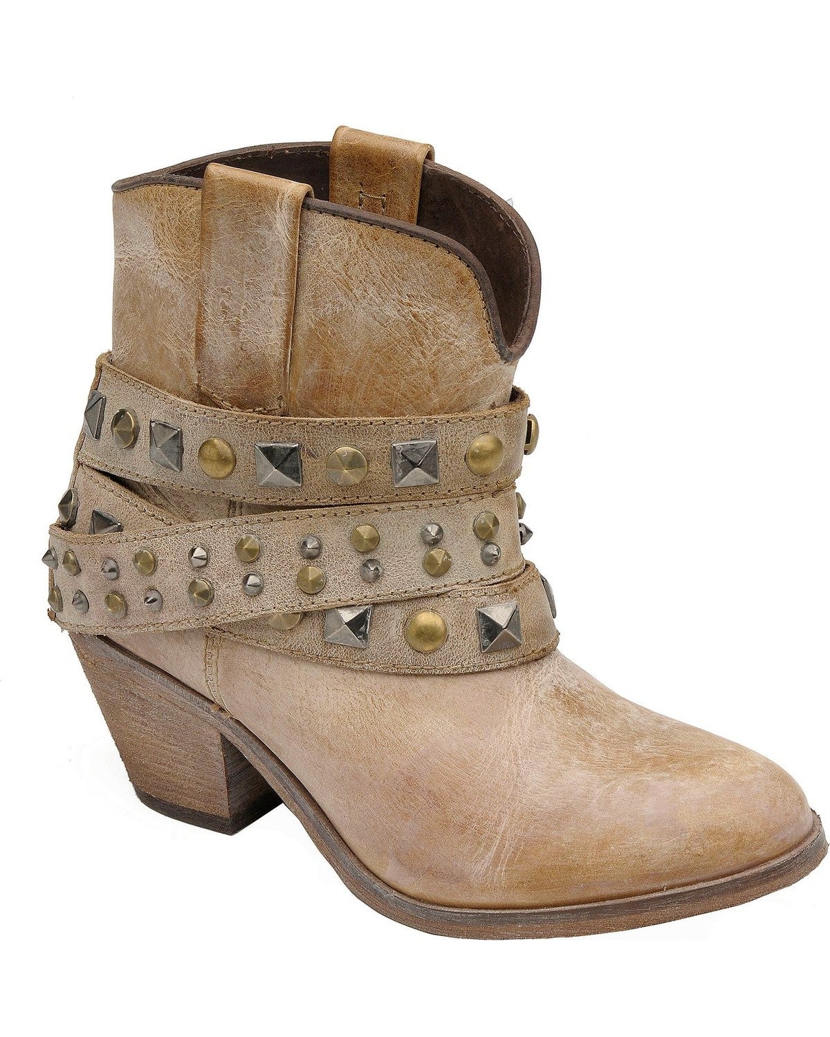 corral studded strap ankle boots