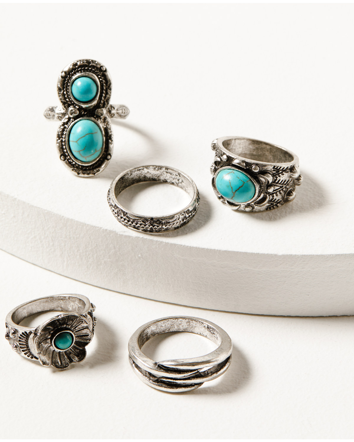 Shyanne Women's Desert Charm Turquoise Stone Ring Set - 5-Piece