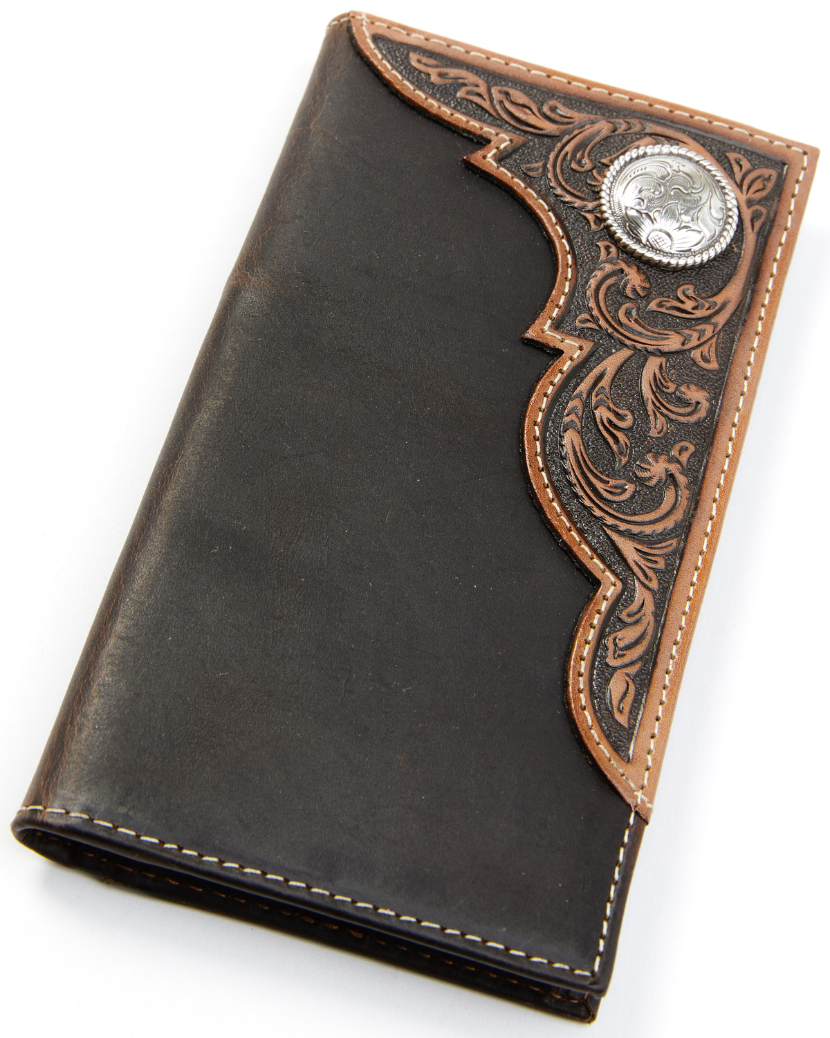 Ariat Men's Distressed Embossed Overlay Wallet