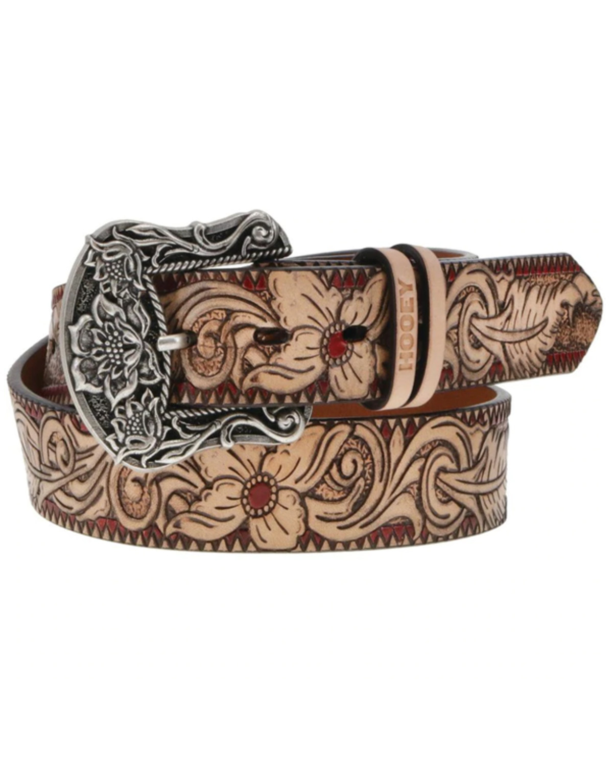 Hooey Women's Original Embossed Floral Filigree Western Belt