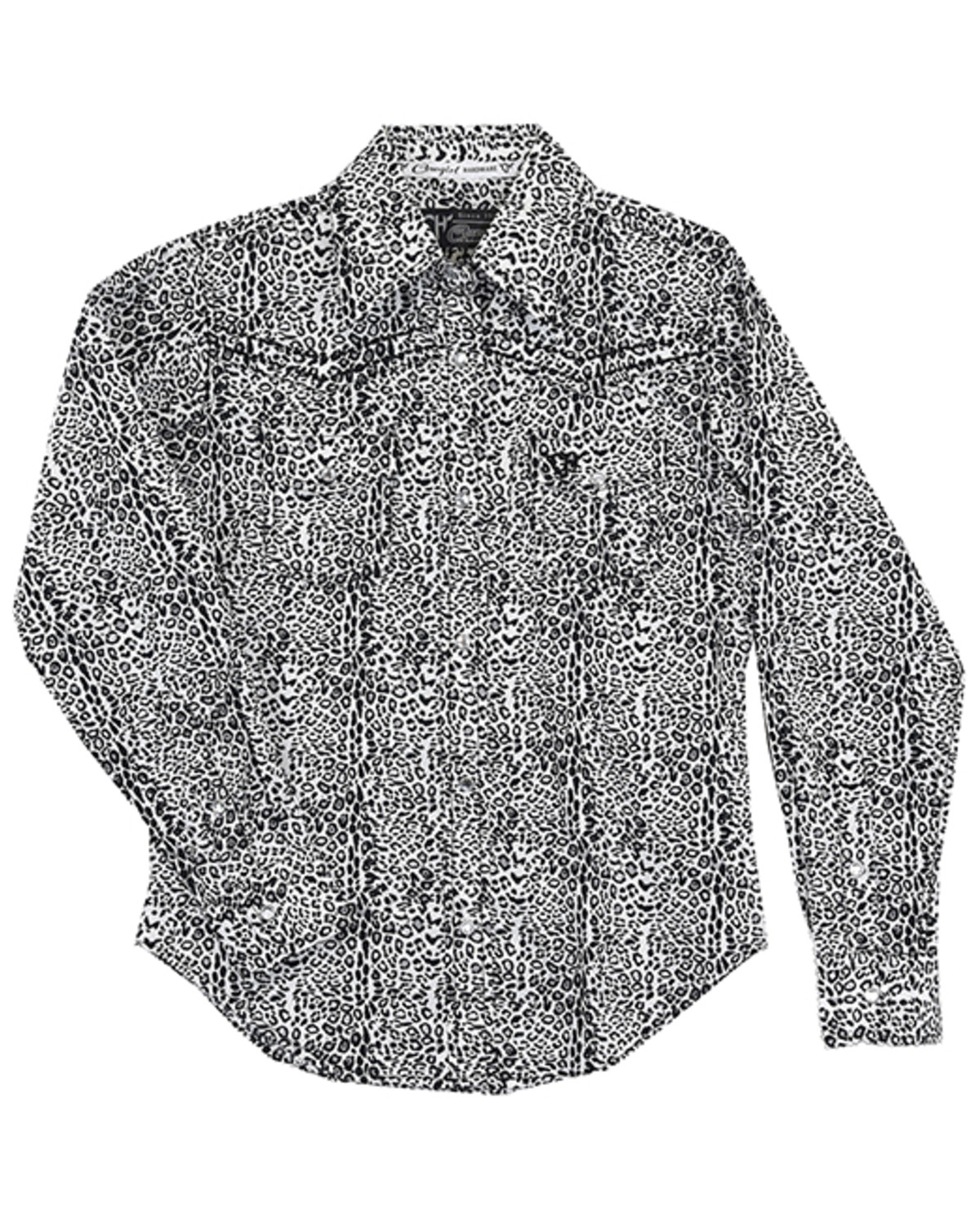Cowgirl Hardware Toddler Girls' Mini Leopard Print Long Sleeve Western Pearl Snap Shirt