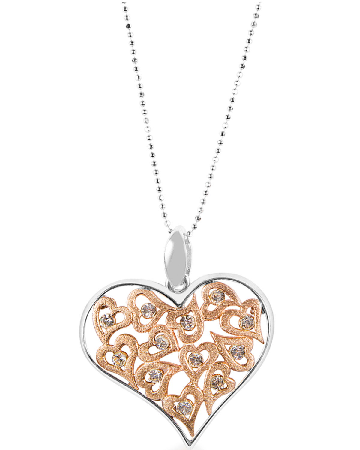 Kelly Herd Women's Gold Multi-Heart Silver Pendant Necklace
