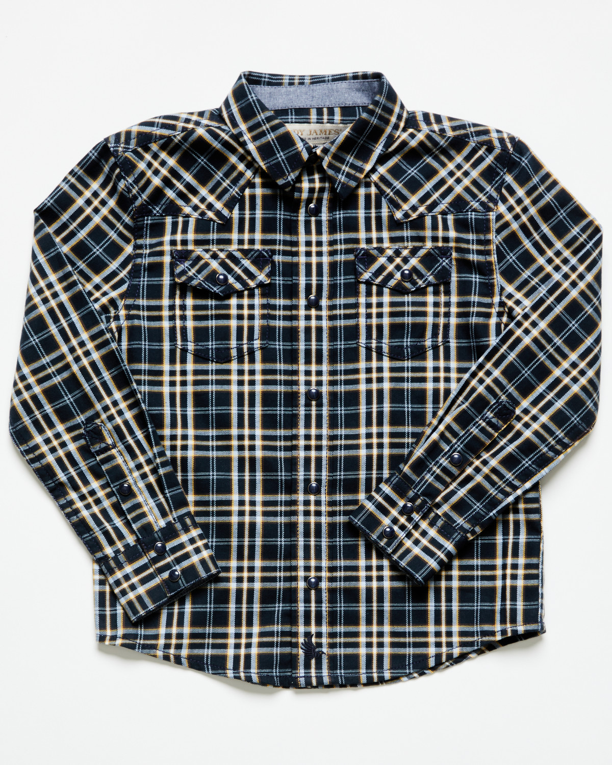 Cody James Toddler Boys' Warriors Way Plaid Print Long Sleeve Snap Western Shirt