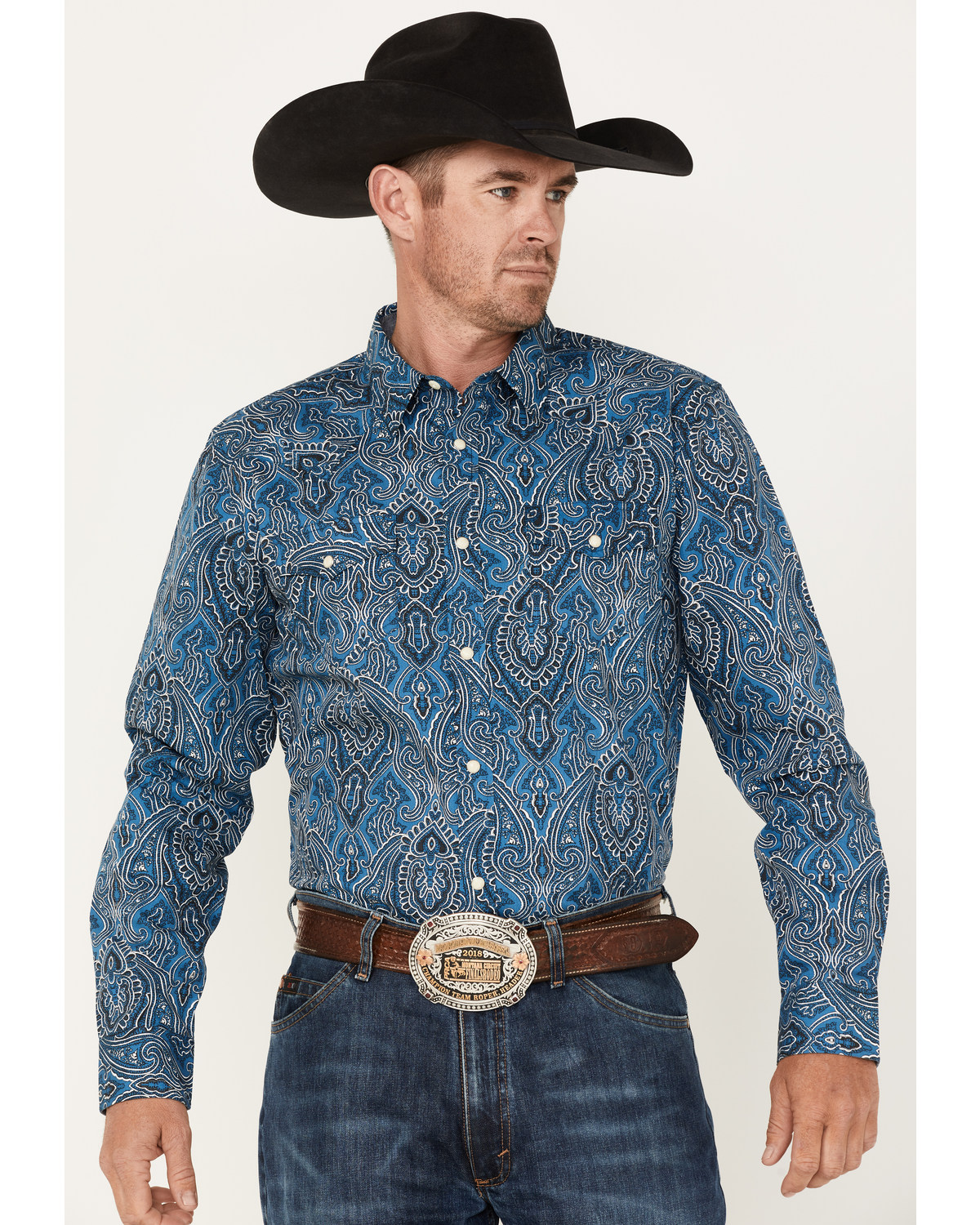 Cody James Men's Conquistador Printed Long Sleeve Snap Western Shirt