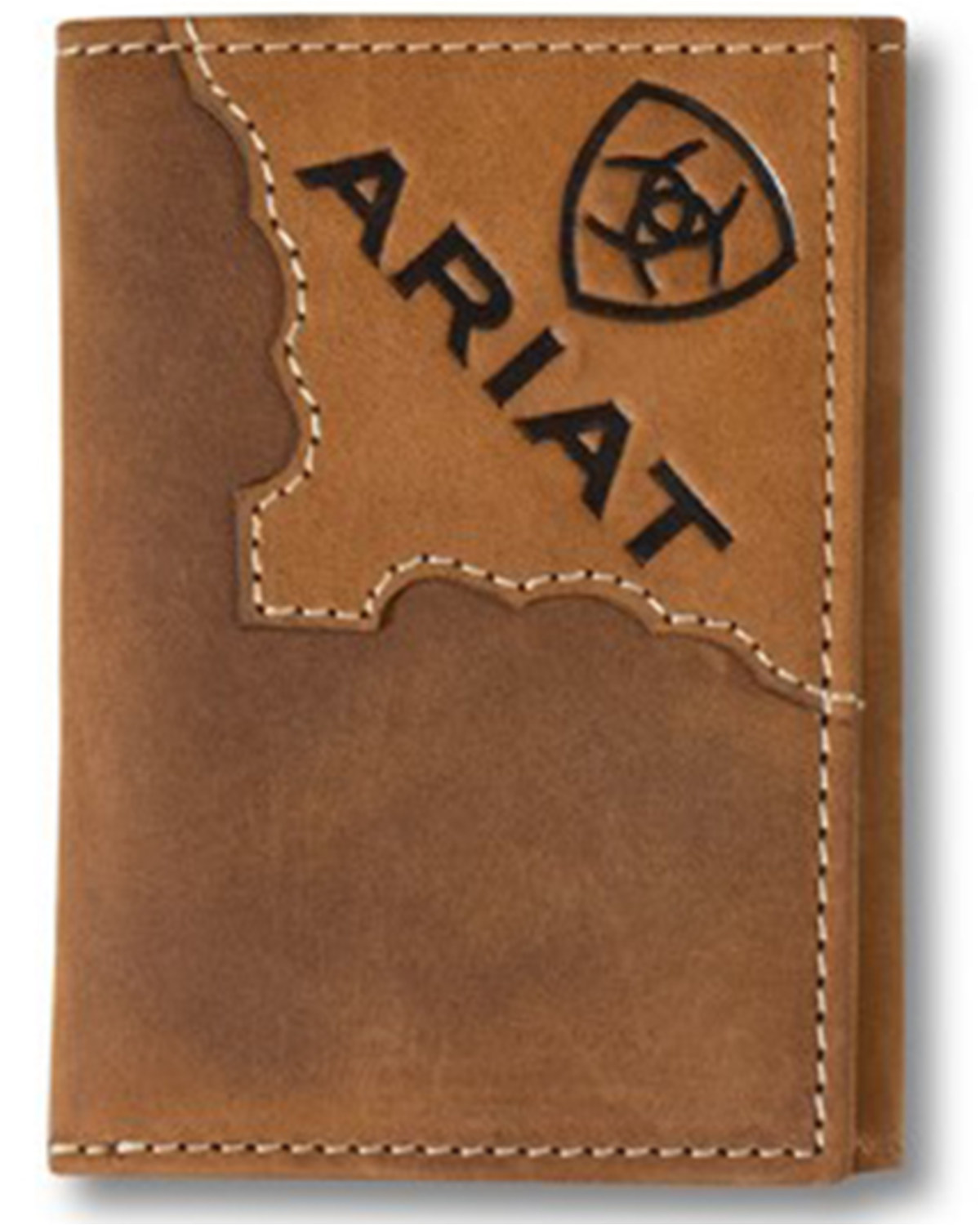 Ariat Men's Tri-Fold Two Tone Leather Wallet