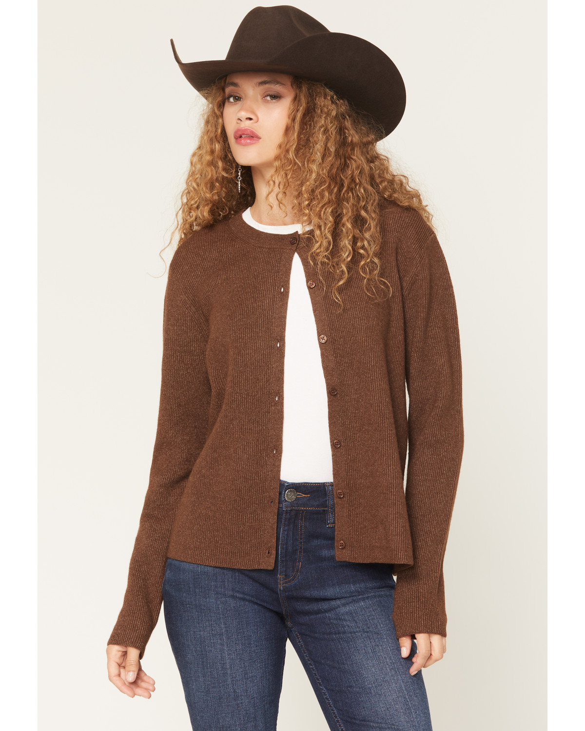 Originality Women's Long Sleeve Button-Down Cardigan