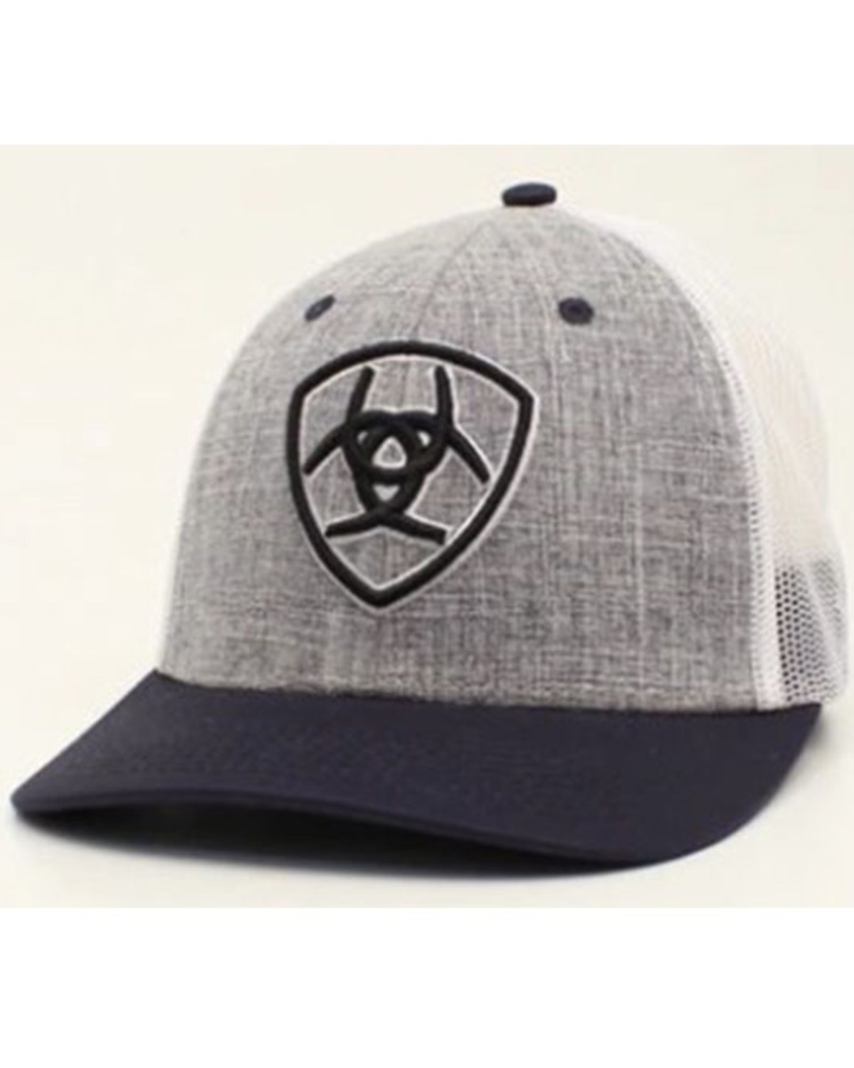 Ariat Men's Navy & Gray Embroidered Logo Mesh-Back Ball Cap
