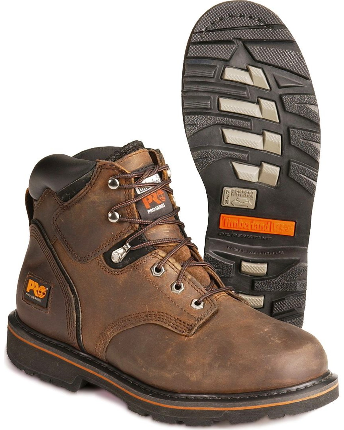 Timberland Men's Brown Pit Boss 6" Work Boots - Steel Toe