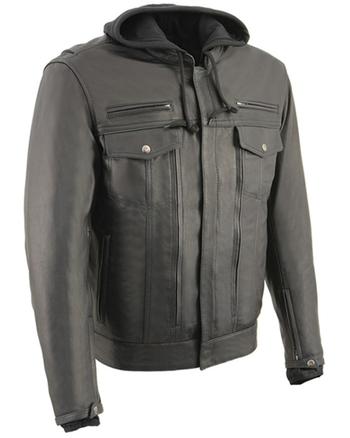 Milwaukee Leather Men's Vented Utility Pocket Leather Motorcycle Jacket -4X