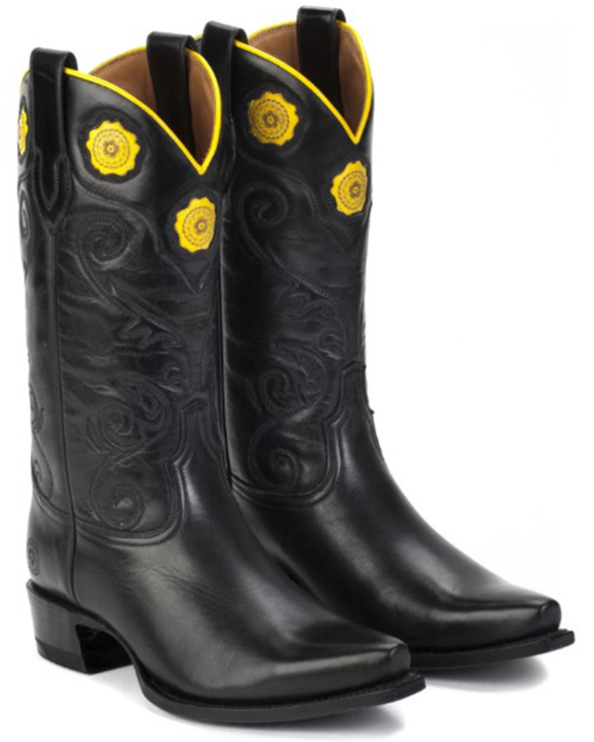Ranch Road Boots Women's Rosette Floral Embroidered Western - Snip Toe