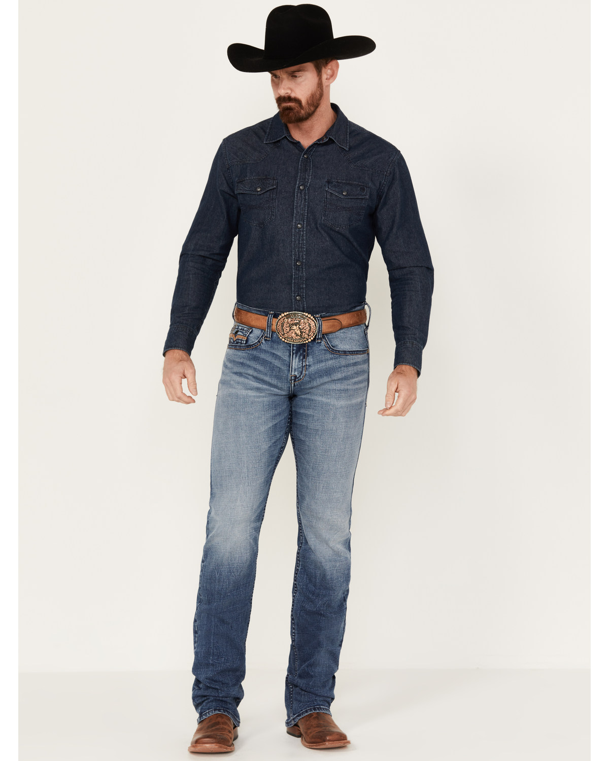Cody James Men's Sierra Medium Wash Stackable Straight Stretch Denim Jeans