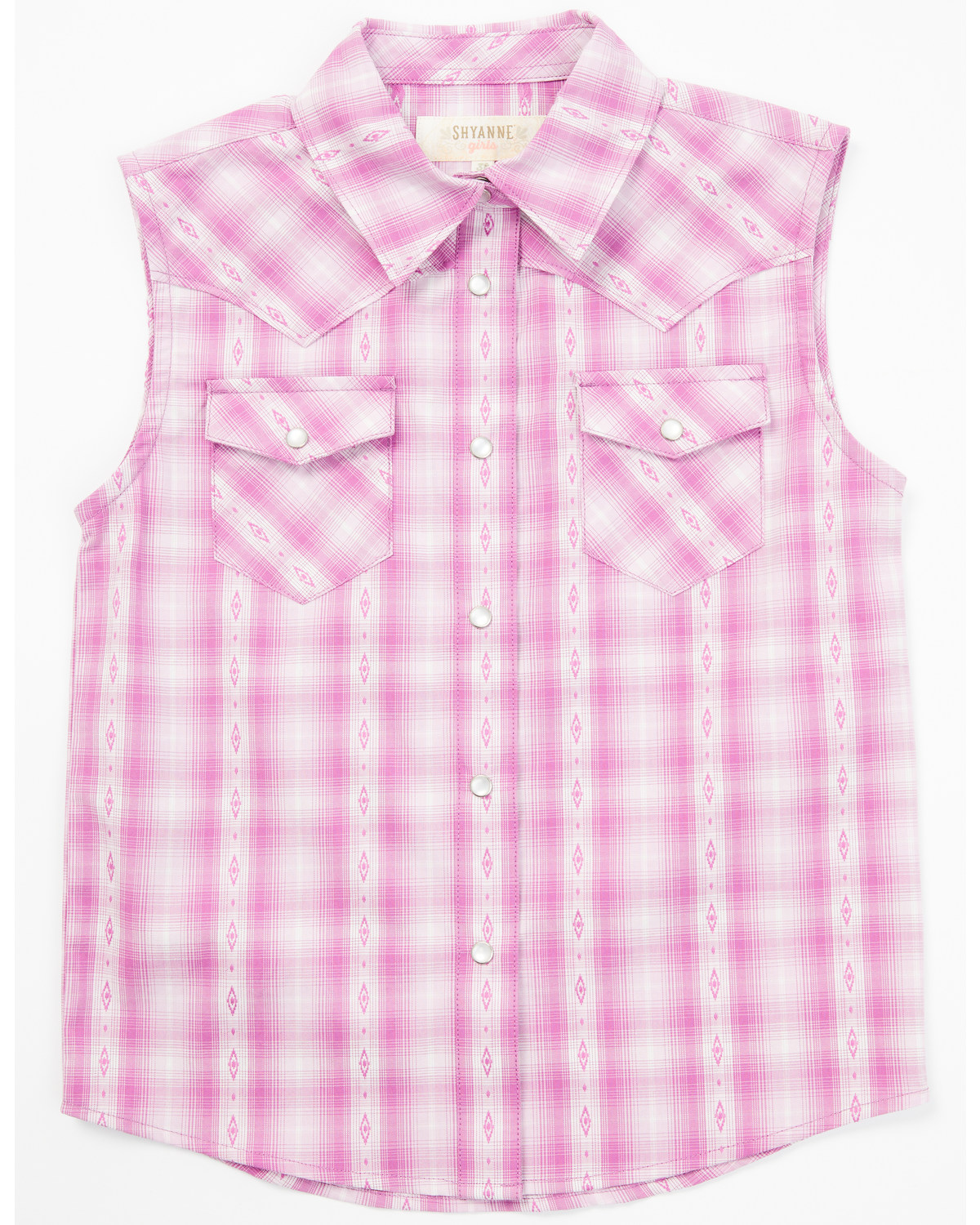 Shyanne Toddler Girls Dobby Striped Western Pearl Snap Shirt
