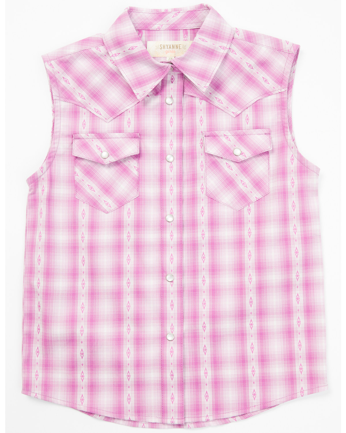 Shyanne Toddler Girls Dobby Striped Western Pearl Snap Shirt